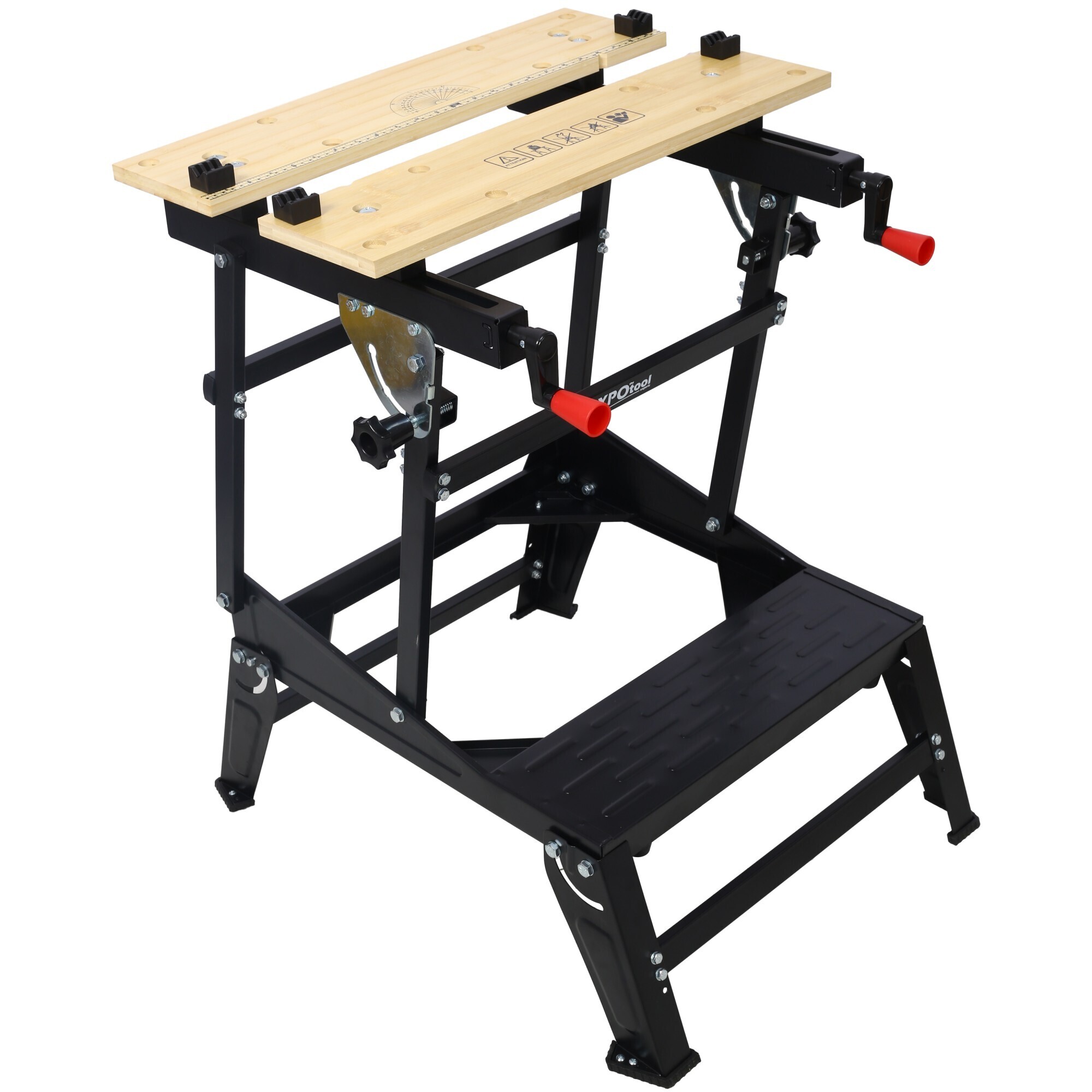 BlackTeck Multifunctional Workbench — Portable, Foldable, Adjustable Jaws, Vertical Clamping, Four Adjustable Rotating Pins, Model# N2-P194165
